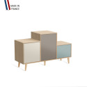 Meuble de rangement PODIUM - Chêne Clair -  Porcelaine - Sienne - Curacao - 127,5x74,5cm