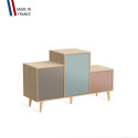 Meuble de rangement PODIUM - Chêne Clair -  Sienne - Curacao - Abricot - 127,5x74,5cm