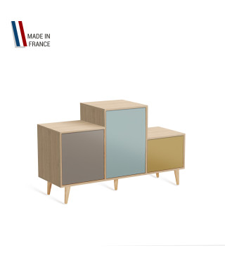 Meuble de rangement PODIUM - Chêne Clair -  Sienne - Curacao - Curry - 127,5x74,5cm