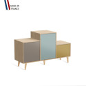 Meuble de rangement PODIUM - Chêne Clair -  Sienne - Curacao - Curry - 127,5x74,5cm