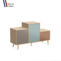 Meuble de rangement PODIUM - Chêne Clair -  Sienne - Curacao - Terracotta - 127,5x74,5cm