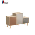 Meuble de rangement PODIUM - Chêne Clair - Terracotta - Cachemire - Cubanite - 127,5x74,5cm
