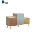 Meuble de rangement PODIUM - Chêne Clair - Terracotta - Curacao - Curry - 127,5x74,5cm
