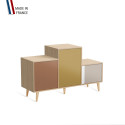 Meuble de rangement PODIUM - Chêne Clair - Terracotta - Curry - Cachemire - 127,5x74,5cm