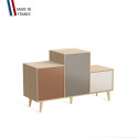 Meuble de rangement PODIUM - Chêne Clair - Terracotta - Sienne - Porcelaine - 127,5x74,5cm