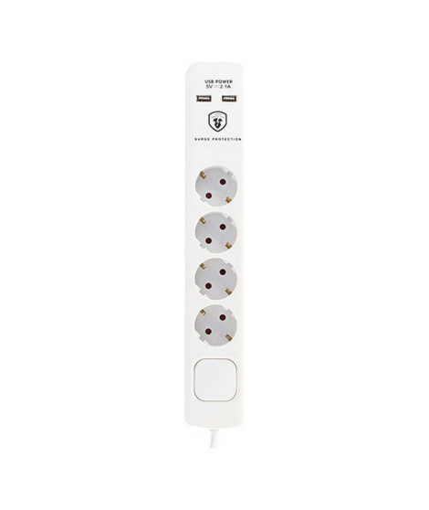 Rallonge 4 prises Schuko avec interrupteur TM Electron 230 V