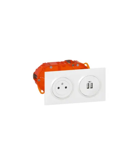 KIT 2P+T/2XUSB PRECA BLANC