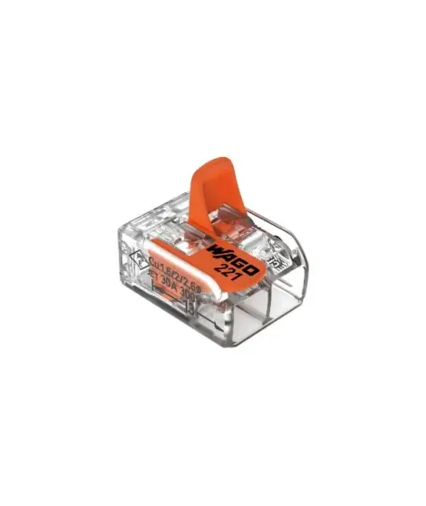 BORNE WAGO 221 MINI 2X6MM² A LEV