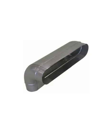 Coude vertical oblong galvanisé