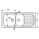 EVIER VALLAURIS 112X50  2 CUVES