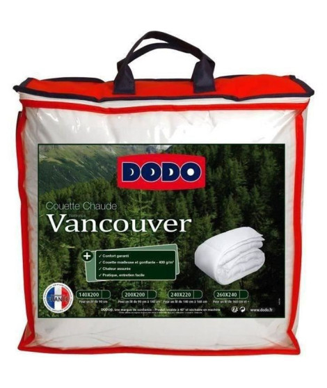 Occasion - DODO Couette chaude 400 gr/m² VANCOUVER 220x240 cm blanc