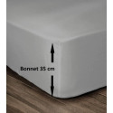 Occasion - LOVELY HOME Drap Housse 100% Coton 180x200cm - Bonnet 35cm - Gris clair