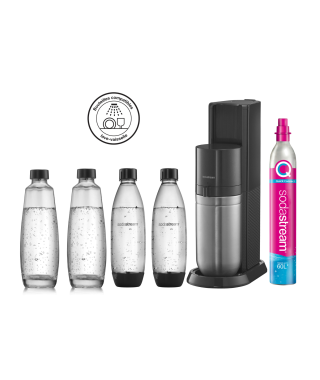 Machine à soda et eau gazeuse Sodastream DUO Noire + 2 carafes + 2 bouteilles