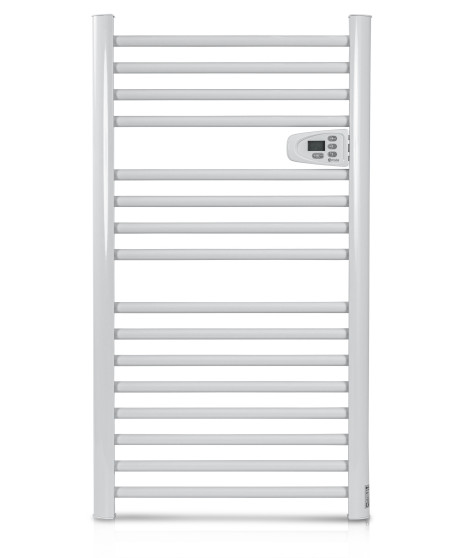 AMSTA - AMSS500TE - Sèche serviette mural 500W - Contrôle électronique - 6 modes - Thermostat réglable - Blanc