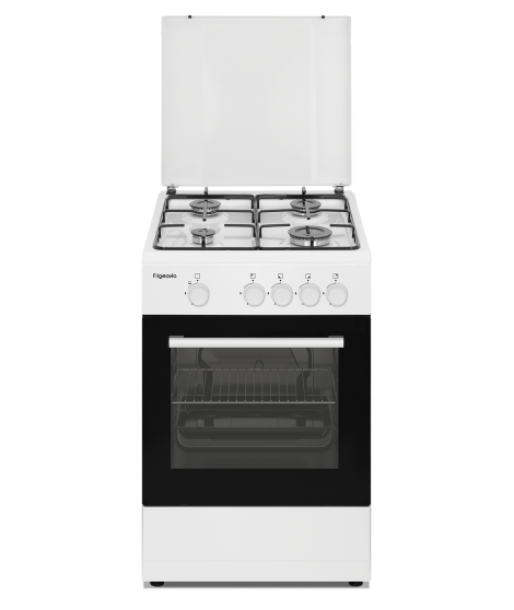 FRIGEAVIA - FRCFG54W - Cuisinière gaz - 4 foyers - Four Gaz 49L - Nettoyage catalyse - Convection naturelle