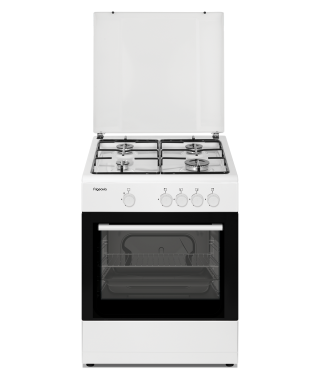 FRIGEAVIA - FRCFG64W - Cuisinière gaz 60cm - 4 foyers - Four Gaz 63L - Nettoyage catalyse - Convection naturelle