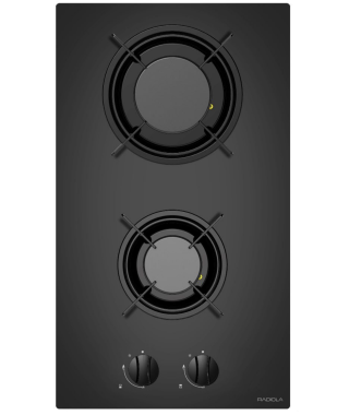 RADIOLA - RATG302N - Plaque de cuisson Gaz - 2 Foyers - Sabaf - Acier émaillée - Allumage 1 main - Largeur(30cm) - Noir