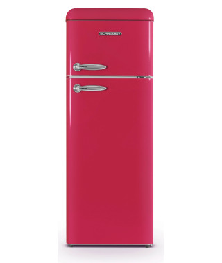 SCHNEIDER REFRIGERATEUR 2 PORTES 211L A++, VINTAGE ROSE HAWAI