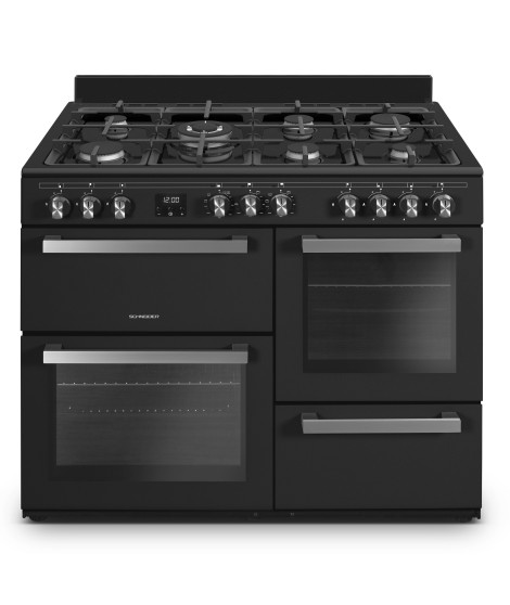 SCHNEIDER - SCG71MFB - Piano de cuisson - 7 feux Gaz - Wok - Largeur 100cm - 3 Fours électrique - Noir