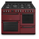 SCHNEIDER - SCG71MFWR - Piano de cuisson - 7 feux Gaz - Wok - Largeur 100cm - 3 Fours électrique - Rouge bordeaux