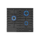 SCHNEIDER - SCTG6031N3NG - Plaque de cuisson gaz 3 foyers - Gaz naturel - 6550W - Surface verre - Brûleurs Sabaf - 60cm