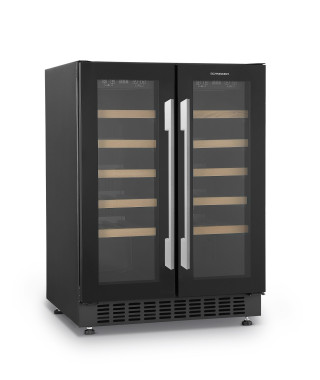 SCHNEIDER - SCCVEL6240 - Cave à vin - Encastrable et posable - 40 bouteilles - Mise en température - 2 zones - 10 clayettes bois