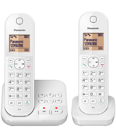 PANASONIC - KXTGC422FRW - Téléphone sans fil duo - Répondeur - Blocage appels - Mode Eco - 120 numéros - Blanc
