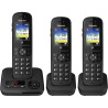 PANASONIC - KXTGH723FRB - Téléphone sans fil trio - Bloqueur de publicité - Répondeur - 200 contacts - Ecran couleur - Noir