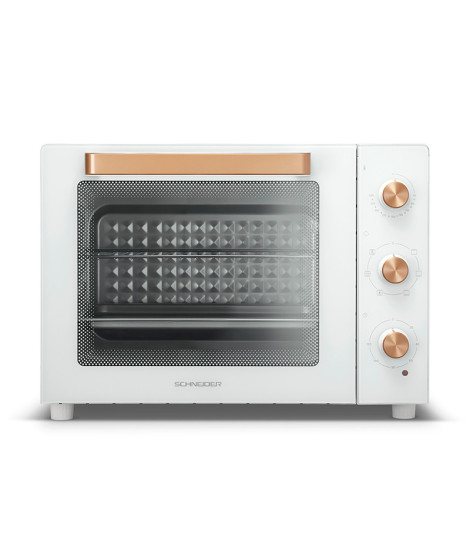 SCHNEIDER - SCE2355MFWS - Mini four posable 55 litres - Multifonctions - 1900W - Tournebroche - Minuterie (120min) - Blanc