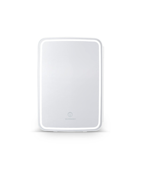 SCHNEIDER - SCMF10W - Mini frigo cosmétique 9L - Refroidissement et chauffage - Miroir avec LED - Boissons - Blanc