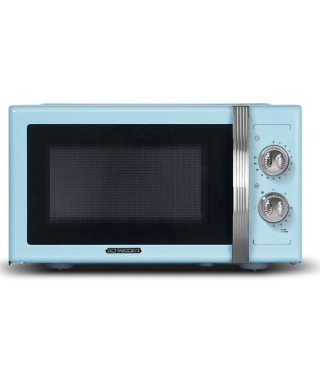 SCHNEIDER - SMW23VMBL - Micro ondes gril Vintage - 23 litres - 6 niveaux de puissance - Plateau tournant (27cm) - Bleu