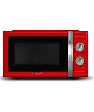 SCHNEIDER - SMW23VMR - Micro ondes gril Vintage - 23 litres - 6 niveaux de puissance - Plateau tournant (27cm) - Rouge