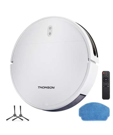 THOMSON - THVC204RW - Aspirateur Robot Laveur - 90 min - Navigation aléatoire - 4 modes nettoyage - 0