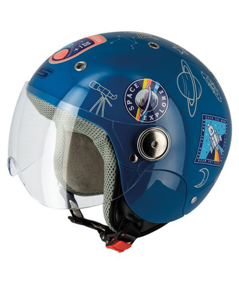 Occasion-Casque Jet Junior S775 SPACE EXPLORER Enfant - Bleu - Taille M