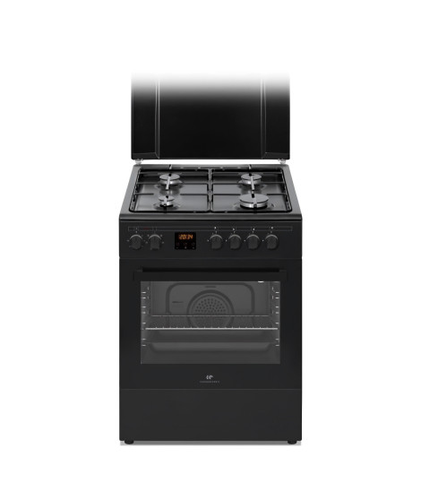 Occasion-Cuisiniere gaz CONTINENTAL EDISON CECG60FCB1 - 4 feux - L59,8 x P61 xH83cm- Noir