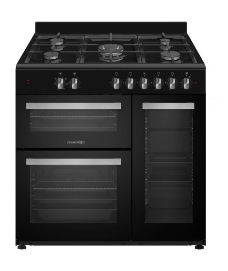 Occasion-Piano de cuisson Gaz et électrique vintage - LA GERMANIA - SM903N - 5 feux + 3 fours - L69 - Noir