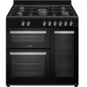Occasion-Piano de cuisson Gaz et électrique vintage - LA GERMANIA - SM903N - 5 feux + 3 fours - L69 - Noir