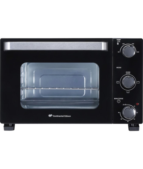 Occasion-CONTINENTAL EDISON CEMF22B - Minifour électrique 22L noir - 1300W - Rotissoire, Convection naturelle