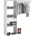 Occasion - Kit dressing ARTIC EKIPA - Décor mélaminé blanc - 1 penderie + 1 tiroir - L138 x P40 x H180 cm -Fabriqué en France
