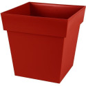 Occasion - EDA Pot de fleur carré Toscane - 39 x 39 x H 39 cm - 38 L - Rouge rubis