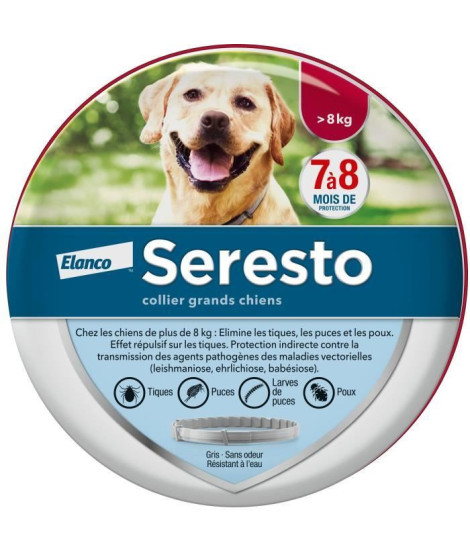 Occasion - Seresto Chien Collier Anti-Puces et Anti-Tiques +8kg 1 unité