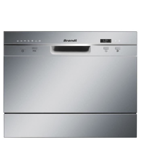 Occasion - Lave-vaisselle compact pose libre BRANDT DFC6519S - 6 couverts - L55cm - 49dB - Inox