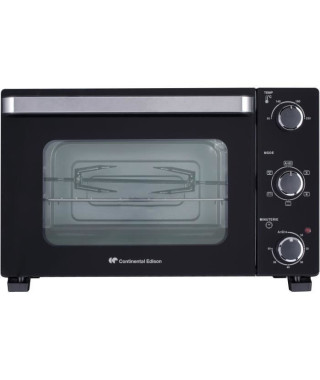 Occasion - CONTINENTAL EDISON CEMF28B2 - Minifour électrique 28L noir - 1500W - Rotissoire, Convection naturelle