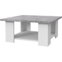 Occasion - Table basse PILVI - Blanc et béton clair - Contemporain - L 67 x P 67 x H 31 cm