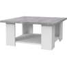 Occasion - Table basse PILVI - Blanc et béton clair - Contemporain - L 67 x P 67 x H 31 cm