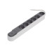Occasion - CHACON Bloc multiprise parafoudre avec interrupteur 6 prises 16A 1,5m gris