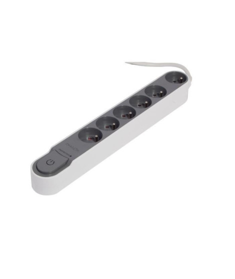 Occasion - CHACON Bloc multiprise parafoudre avec interrupteur 6 prises 16A 1,5m gris