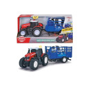 Occasion - Tracteur Massey Ferguson - Dickie - 26cm - Roues libres, remorque, son et lumière