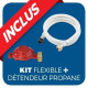 Occasion -Parasol chauffant FAVEX - Chauffage extérieur - Gaz Propane - Housse de protection -  L 81 x P 81 x H 221 cm - Noir
