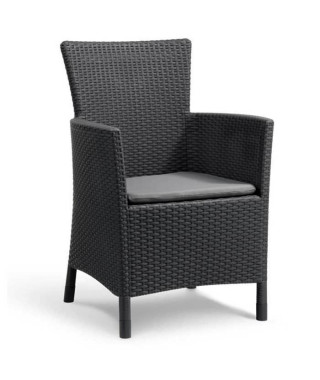 Occasion - Chaise de salle a manger de jardin Iowa - Keter - Gris - Fauteuil en résine de synthese - Design - Adulte